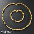 New Western Street Trendy Hip-Hop Chain Bag Bead Piece Band Mutual Clasp Chunky Chain Versatile Necklace Bracelet Set Women