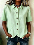 Summer Casual Short Sleeve Asymmetric Shirt