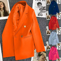 Women's Fall Korean Casual Petite Blazer 2026 - Orange Red