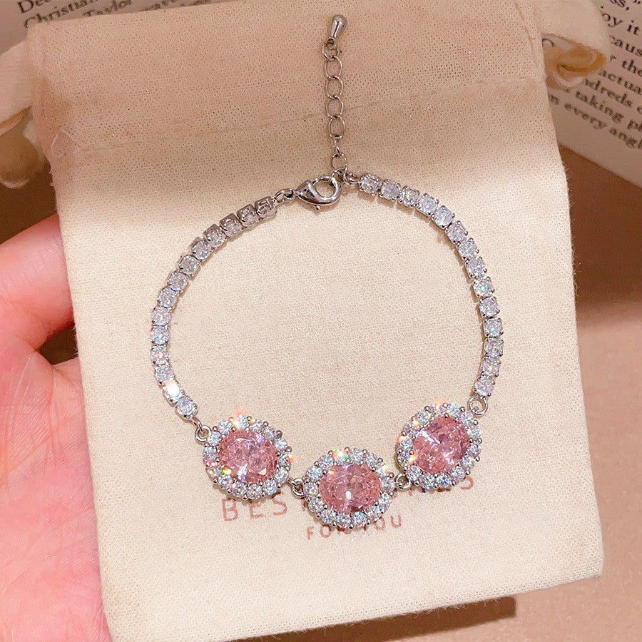 Sparkling Zircon Flower Clasp Bracelet - view 11