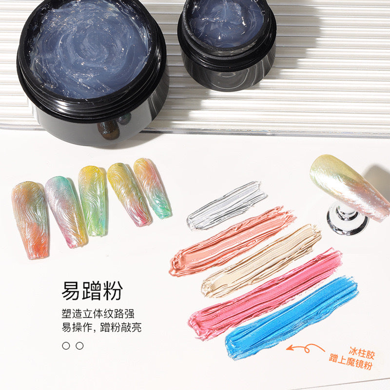 Solid Ice Pillar Nail Gel - No-Wipe Diamond Glue for Strong, Long-Lasting Nails