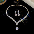 Midnight Blue Notes Color Gem Draped Teardrop Necklace Light Luxury Niche Clavicle Chain Evening Wedding Luxury Jewelry Set Women