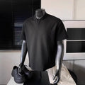 Mens V-Neck Short Sleeve T-Shirt - Retro High Street Fashion Solid Color Top