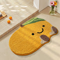 bathroom floor mat non-slip mat fruit creative flocking mat home bathroom door strong absorbent carp