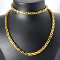 Overseas Western Fashionable Jewelry Necklace Bracelet Set Hip-hop Geometric Square Piece Spliced Chain Unisex