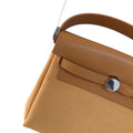 2026新款牛皮拼帆布小方包女高级感单肩斜挎包百搭通勤包 Handbag
