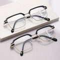Men Formal Black Gold Square Frame Progressive Photochromic Reading Glasses Distance-Near Dual Anti-Blue Elderly Reading Glasses