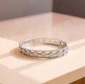 Overseas New Four Leaf Clover Cubic Zirconia Bangle Simple Elegant Daily Versatile Bracelet Niche Design Premium Hand Jewelry