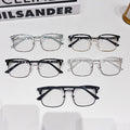 New Blue-Light Glasses Men Retro Half-Rim Browline Glasses Frame With Rx Photochromic Finish Item Prescription Sunglasses