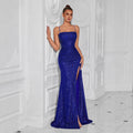 Women's Strapless Spaghetti Strap Sequin Slim Fit Classic Premium Socialite E...