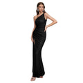 Women's One-Shoulder Sequin Socialite Evening Gown Banquet