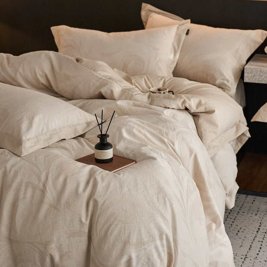 Evening Crabapple Jacquard Cotton 4-Piece Bedding Set - view 5