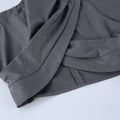 Fall Office Elegant High Neck Crop Twist Wide Leg Pants + Top 2-Piece Set