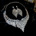 Paris Glacier Crystal White Necklace Light Luxury Niche Heavy-Duty Socialite Full Diamond Choker Banquet Party Ambient Feel Necklace Women