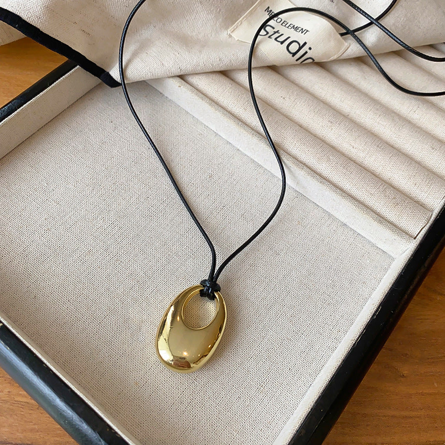 Vintage Stone Glass Pendant Pearl Necklace - view 11