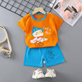 Women's Summer Cotton Short Sleeve Set 2026 | 2 Piece Outfit Set - Orange
