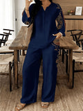 Women's Ethnic Retro Plus Size Long Sleeve V-Neck Printed Drapey Top Set 2026 - 1