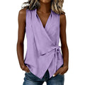Spring-Summer Casual Sleeveless Tie-Front Shirt