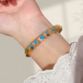 Cross-Border Hit Clover Bangle Bead Edge Cutout Design Premium Bracelet Full Diamond 10K Flower Tube Bangle Hand Jewelry Item