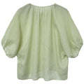 Summer Korean Ramie Tencel Half Sleeve Tie-Front Loose Shirt