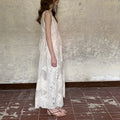 Lace Embroidered Chiffon Slit Tencel Long Dress, Vacation Style
