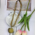 EU/US Import Hot Sale Handmade Beige Bead Bohemian Ethnic Retro Sweater Chain Hole Peacock Gem Pendant Necklace