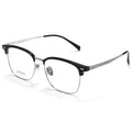 Beesfen Ultra-Light Pure Titanium Big Frame 58 Width Browline Frame With Prescription Glasses Men Plus Face With Glasses Big Face Glasses Frame