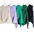 Sleeveless Pleated Asymmetric Drapey Wide Leg Pants + Top Set