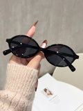 Book Nerd Small-Frame Versatile Women Sunglasses Amazon Influencer Oval Round Sunglasses Fashionable Wine Red Men Sunglasses