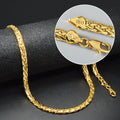 Italy Craft Woven Snake Chain Men Solid Heart Versatile Gold Plated Clavicle Chain Trendsetter Style of Bracelet Set