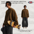 ARTIE Unisex Fall/Winter Brushed Loose Fit Crew Neck Side Pockets Hoodie - Warmth