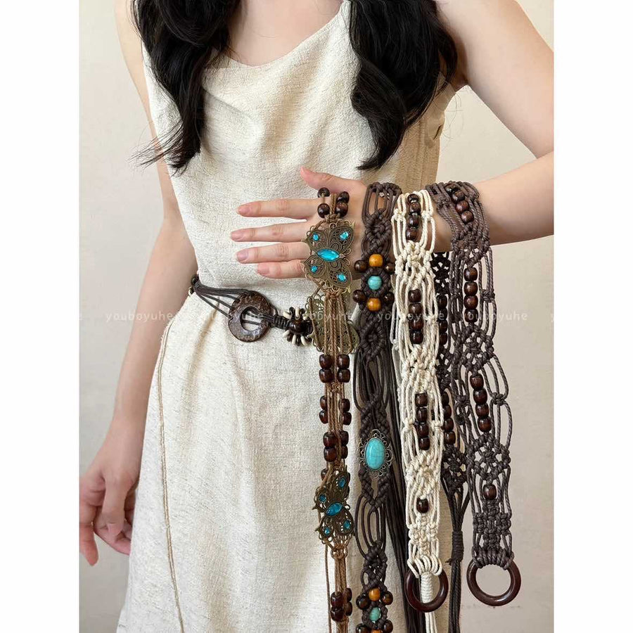 Bohemian Wooden Bead Waist Chain - view 3