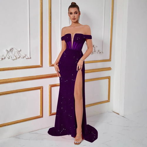 Women's Sequin Sexy Classic Evening Gown Banquet