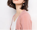 Women's Fall Artistic Fashion Knit Wool Long Sleeve V-Neck Loose Sweater + Cardigan + - Blue