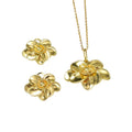 Africa Bride Jewelry Set 3D Relief Layered Egg Flower Pendant Necklace Pendant Earrings Set