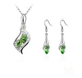 EU/US Import Simple Imit. Czech Jewelry Teardrop Necklace 2-Pc Set Angel Sprite Accessory