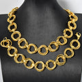 Overseas Dubai Coated 18K Gold Pair Band Spliced Chain Gold Bracelet Necklace 2-Piece Set Simple Hip-Hop Plain Chain