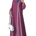 Women's Fall Casual Long Sleeve Patchwork Lace Trim Loose Dress 2026 - Blue