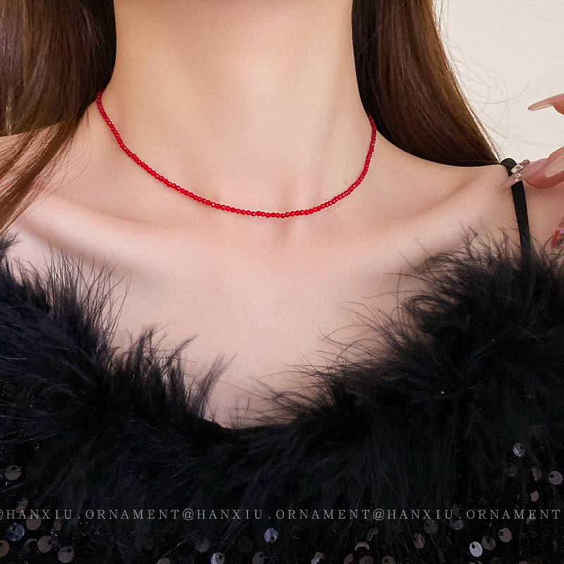 Chinese-Style Red Beaded Necklace - view 3