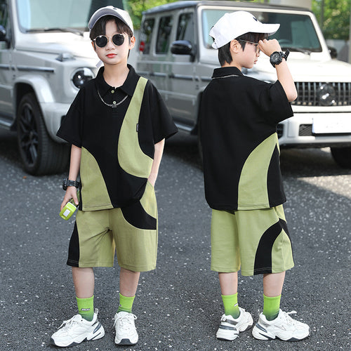 Boys' Color Block Polo 2-Piece Set