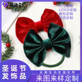 Custom Christmas Reindeer Corner Wear Accessory Party Wear Jewelry Bow Clip Hair Tie Red Holiday Ambience
