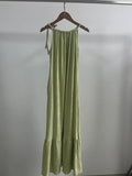 Women's Summer Bohemian Vacation Crochet Sleeveless Hollow-Out Loose Crochet Dress + - Blue (Single)