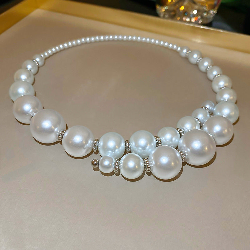 French Multi-Layer Pearl Necklace - view 6