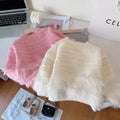 Girls' Solid Mohair Knit Pullover Sweater - Fall/Winter