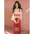 Spring Chanel-Style Fashion Ruffle Skirt + Top 2-Piece Set