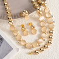 Overseas Jewelry Dubai Breeze Champagne Gem Rhinestone 4-Piece Set Elegant Huawei Precious Gown Banquet Exquisite Set