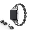 Fits apple watch Fashionable VO Rhinestone Stainless Metal Apple Watch Band