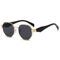 Overseas 2025 New Western Fashionable Versatile Metal Sunshade Sunglasses Personality Polygon Influencer Pick Sunglasses