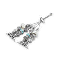 For Appleiwatch Apple Watch Band Tweed Style Pearl Stainless Metal DIY Beaded Bracelet Band