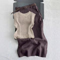 Summer Hong Kong Retro Sleeveless High Waist Knit Top + Skirt 2-Piece Set